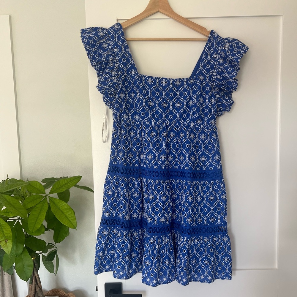 EUC Lilly Pulitzer Morrie Ruffle Sleeve Eyelet Dress